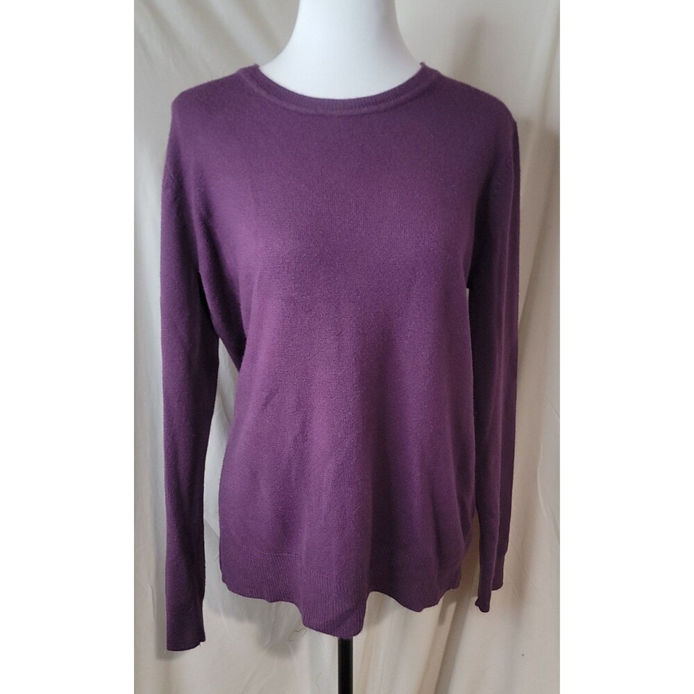 Basic Editions Womens Large Purple Sweater Crewneck Lightweight Knit Pullover